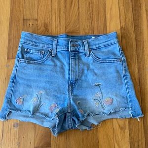Levi’s high waisted denim shorts